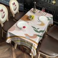 thumbnail image 2 of Orange Boho Sun, Moon and Plant Pattern Rectangle Tablecloth 60"x102",Waterproof Polyester Rectangle Table Cloth, Wipeable Spillproof Polyester Tablecloth for Dining, Camping, Indoor and Outdoor, 2 of 6