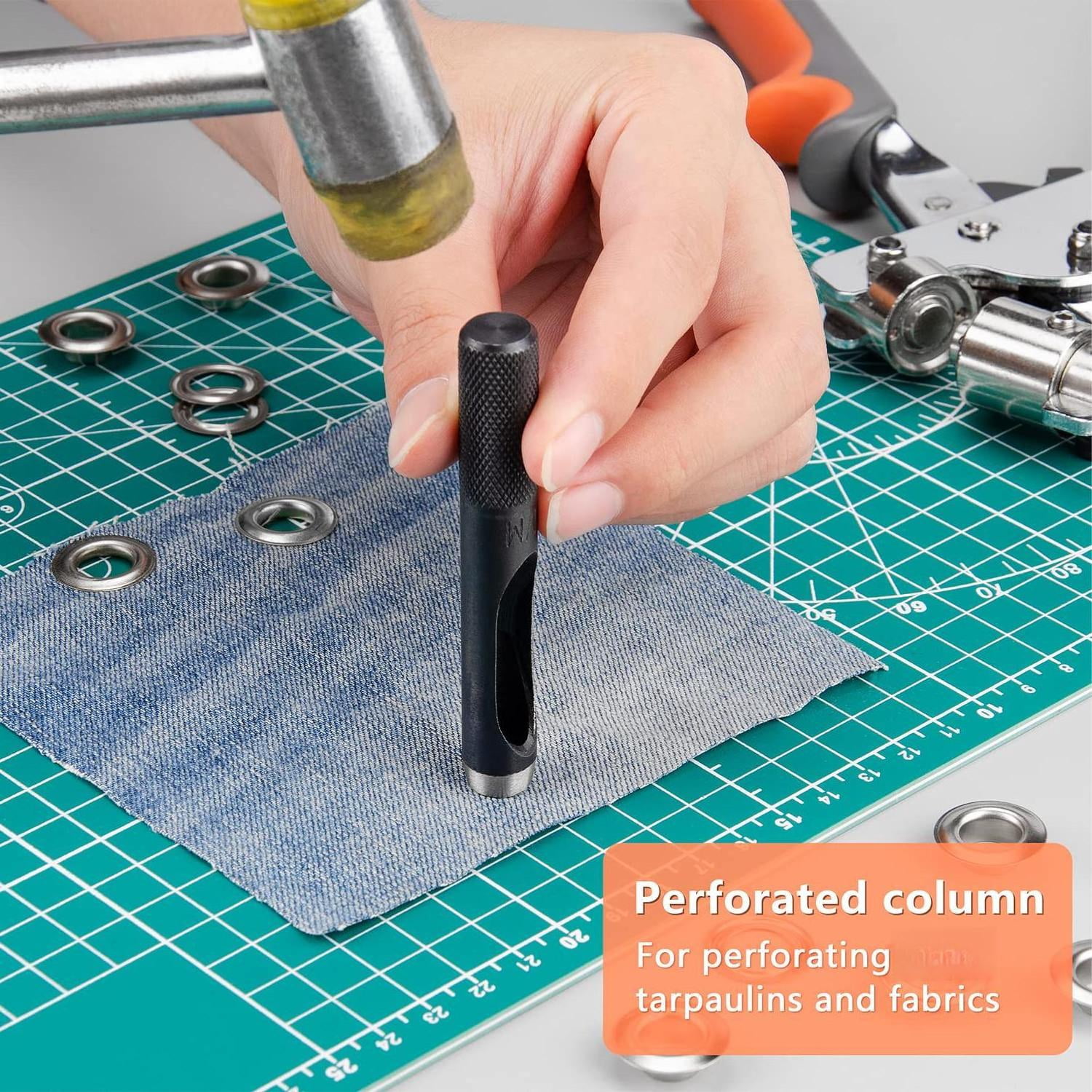 Grommet Tool Kit Eyelet Plier:  Handheld Puncher Set With 500pcs 3/8 Inch (10mm) Grommets Manual Kits Press Machine For Banner