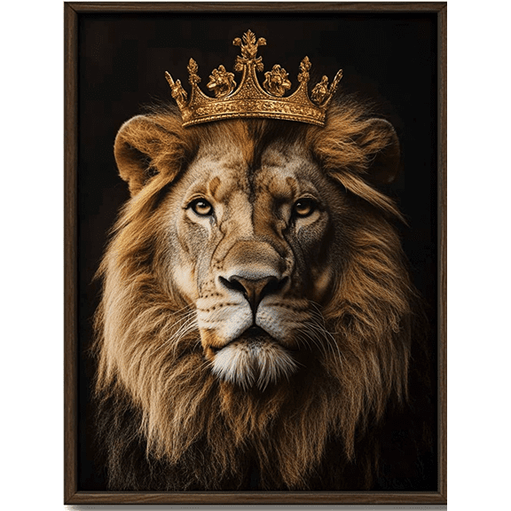 Lion with Crown Decorative Painting/Canvas Art, Suitable for Living Room, Bedroom, Office, Hotel, Dining Room, Study Room, Bar, Cafe, Hallway Decoration.
