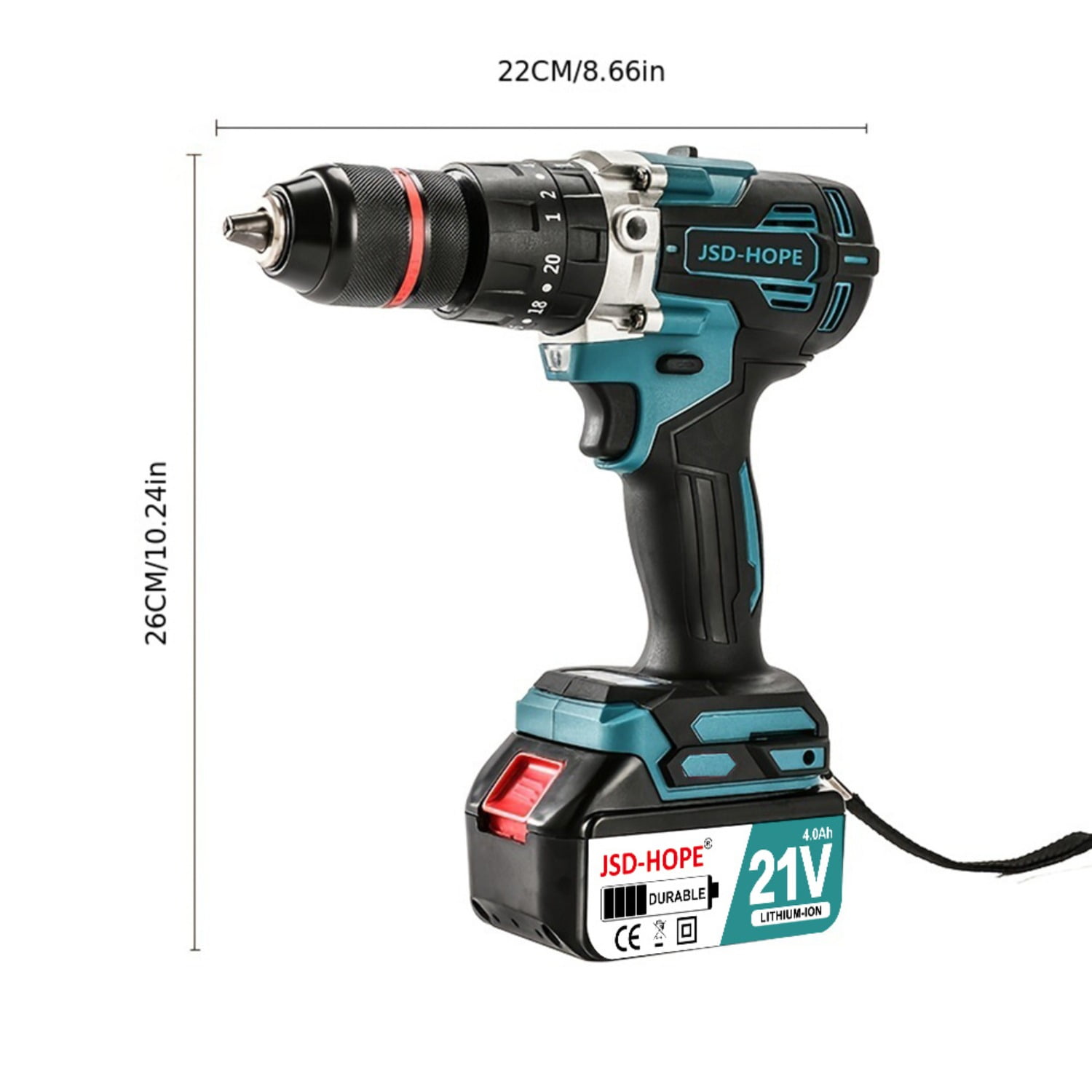 【2-Speed Brushless Drill】13mm Cordless Impact Drill-High Power Lithium-Ion Electric Drill for Ice/Concrete/Metal,Rechargeable Pistol Grip Design