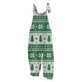 thumbnail image 3 of Mono con estampado navideño para mujer, informal, holgado, con tirantes ajustables, holgado, versátil, con tirantes, pierna ancha y ajustable, 3 of 5