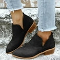 thumbnail image 2 of Mostsola Womens Ankle Boots Cutout Low Heel Western Short Boots Fashion Suede Fall Booties, 2 of 7