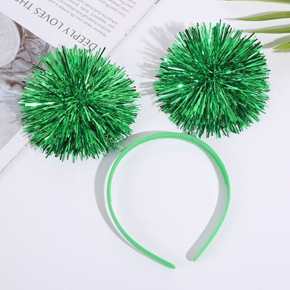 Simple Bling Cute Colorful Pom Pom Headband Party Headband Tinsel Headband Pompom Ball Headband RED