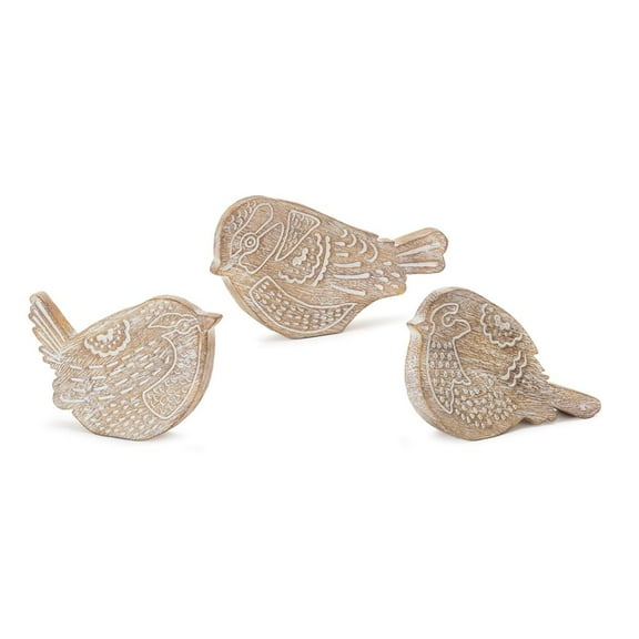 Melrose Set of 3 Etched Bird Tabletop Decorations 7.25"