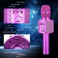 thumbnail image 5 of BONAOK Wireless Bluetooth Karaoke Microphone, 3-in-1 Portable Handheld Mic Speaker Party Machine for All Smartphones,Gifts for Kids Adults Q37 (Purple), 5 of 9