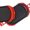 thumbnail image 3 of BIMZUC Breakfast Double Sided Microwave Grill Sandwich Maker and Panini Press, Red Nonstick Microwave Grill Tray for Grilled Cheese, 10.63 inches / 27cm, Dishwasher Safe, 3 of 9