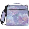 thumbnail image 2 of Zipper Binder with Shoulder Strap 2 inch 3 Ring Waterproof File Folder Organizer Bag 500 Sheet Light Purple Peony, 2 of 8
