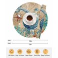 thumbnail image 6 of 13 Inch Round Placemats Set of 4, Brown Sea Turtle Coastal Non Slip Heat Insulation PP Table Mats, Nautical Coral Ocean Vintage Washable Place Mats for Kitchen Dining Party Table Decor, 6 of 7