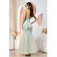 thumbnail image 3 of Women's Adora Design 3183 Spaghetti Strap Fitted Bodycon Long Formal Prom 2026 Gown Champagne Goldish Beige Size XS, 3 of 5