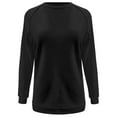 thumbnail image 3 of Basic Sweatshirts for Women 2025 Fall Winter Long Sleeve Crewneck Side Slit Plain Sweatshirt Pullover Tops, 3 of 6