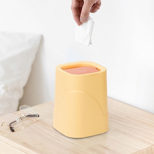 Papelera de Escritorio con Tapa, Ideal para La Oficina o Como Pequeño Cubo de Basura En La Habitación de La Residencia Estudiantil.