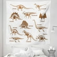 thumbnail image 1 of Velociraptor Tapestry, Group of Dinosaurs Animals Triassic Period Reptiles Graphic Image, Fabric Wall Hanging Decor for Bedroom Living Room Dorm, 5 Sizes, Brown and White, by Ambesonne, 1 of 1