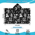 thumbnail image 2 of Halloween Skeleton Fun Pattern Hooded Bath Towel，50"x30" for Ages 3 To 12 Kids, Quick Dry Lightweight Soft Microfiber Hood Beach Towel Cover Up for Kids, 2 of 7
