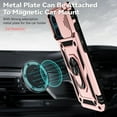 thumbnail image 3 of for iPhone 12 Pro Max Case, Soft TPU & Hard PC Anti-scratch Sliding Cover Full Protection Ring Stand Rotating Kickstand Holder Magnetic Shockproof Phone Case Cover for iPhone 12 Pro Max, Rosegold, 3 of 8