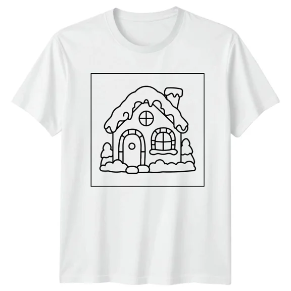 Christmas Gingerbread House Holiday Mens T-Shirt Womens Tee Graphic Top