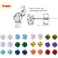 thumbnail image 2 of Jstyle 12 Pairs Stainless Steel Brilliant Cut Round Cubic Zirconia Birthstone Stud Earrings for Women, 2 of 6