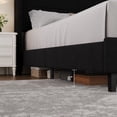 thumbnail image 2 of King Size Bed Frame – Upholstered Platform Bed with Wingback Headboard, Soft Fabric & Black Finish, Sturdy Wooden Slats, Noise-Free, No Box Spring Needed, 2 of 7