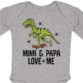 thumbnail image 4 of Inktastic Mimi and Papa Love Me Grandchild Dinosaur Boys Long Sleeve Baby Bodysuit, 4 of 5