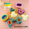 thumbnail image 2 of Pnellth Stainless Steel Sandwich Maker Mold Cute Heart Star Round Dinosaur Shaped Baking Cookies Slicer Tool Toast Bread Sealing Cutter for Peanut/Butter/Jelly Sandwiches Kitchen Supplies, 2 of 8