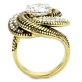 thumbnail image 3 of IP Gold(Ion Plating) Stainless Steel Ring with AAA Grade CZ in Clear for Women Clear Stone Color Style TK3714 Size 9, 3 of 5