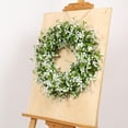 thumbnail image 4 of Large Artificial Wreath, Store Shop Welcome Front Door Wreaths, Farmhouse Greenery Wreath with Flower for Party, Wedding, 4 of 8