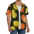 thumbnail image 4 of Wukai Orange Lemon Men's Casual Short-Sleeve Button Down Shirt - Lightweight Summer Dress Shirt for Daily Wear-X-Large, 4 of 7
