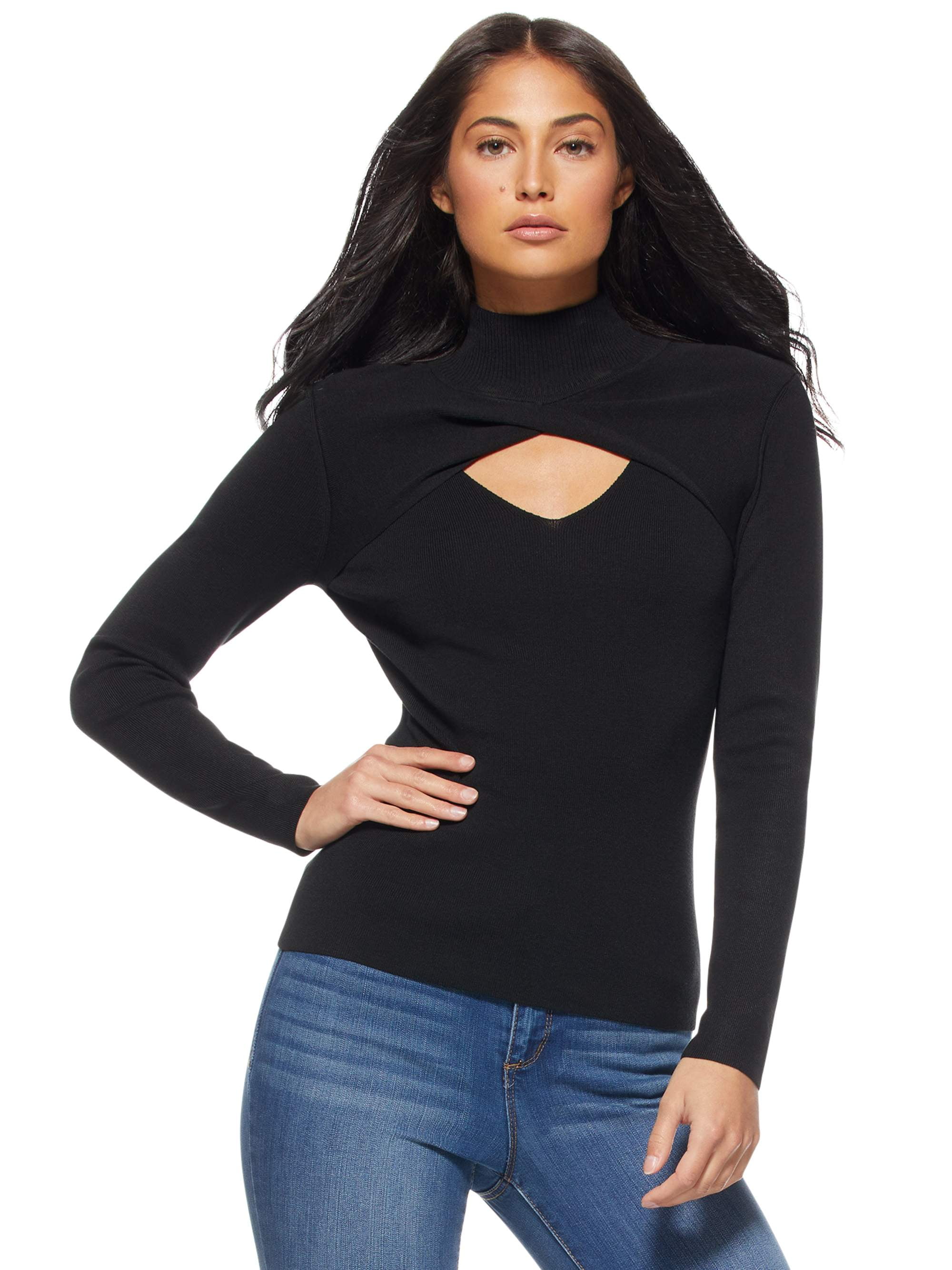 Download Sofia Jeans by Sofia Vergara - Sofia Jeans by Sofia Vergara Mock Neck Sweater with Center Twist ...