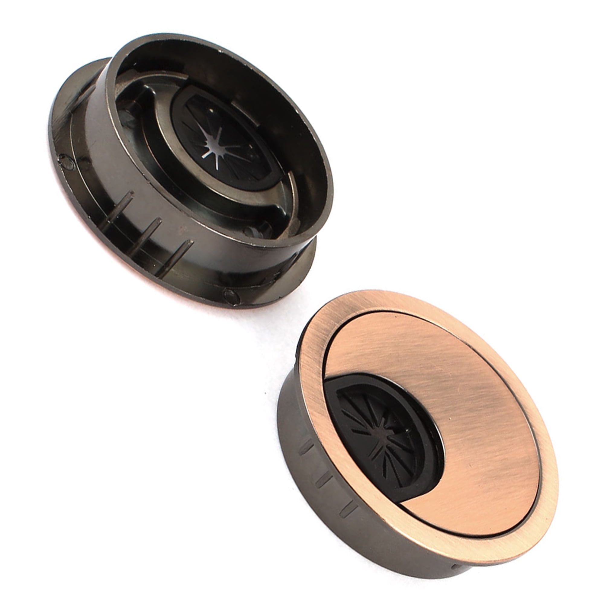 Unique Bargains 2 Pcs Hardware Metal Round Shaped Cable Wire Hole Cover for Computer Desk