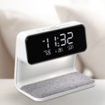 thumbnail image 3 of Reloj despertador inalámbrico inteligente Cateissary Lámpara de reloj blanca, 3 of 6