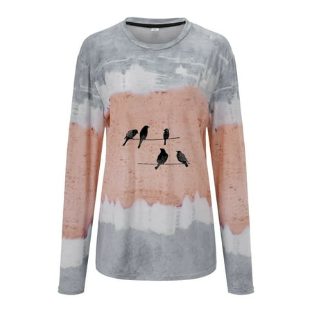 

KaLI_store Tops For Women Women s Basic Long Sleeve T Shirts Crewneck Slim Fit Spandex Tops Plain Layer Underscrub Tees