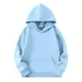 thumbnail image 3 of Byoo Big Girls Casual Hoodie Solid Color Hooded Sweatshirt Kids Unisex Pullover Top, 3 of 6