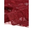 thumbnail image 6 of INSPIRE CHIC Women's Floral Lace Sheer Open Front Bolero Shrug Cropped Cardigan M Dark Red, 6 of 7