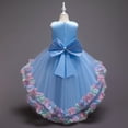 thumbnail image 6 of Girl Rose Ruffle Tiered Tutu Gown Flower Girl‘s Sleeveless Lace Princess Dresses with Long Hem Party Ball Tulle Pageant Gowns for Wedding, Birthday, Christmas - 3-10T, 6 of 7