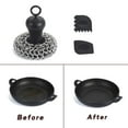 thumbnail image 5 of Cast Iron Chainmail Scrubber + Pan , Stainless Steel Skillet Cleaner, Tool for Pans Black, 5 of 6
