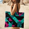 thumbnail image 5 of Colored Grid Geometry Picnic Blanket Waterproof Outdoor Beach Blanket Hand-held Pad Suitable for Travel, Camping, Beach, Family Gatherings, 5 of 8
