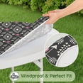thumbnail image 5 of Boho Floral Pattern Vinyl Tablecloth with Elastic Edge, Fits 38 to 42 Inch Tables, 44" Stain Resistant Cover for Party Decor, 5 of 7