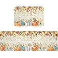 thumbnail image 2 of Kitchen Rug Mat Thanksgiving Pumpkin Maple Leaf, Set of 2, Anti-Fatigue Non-Skid Washable Kitchen Runner Rugs, Vintage Watercolor Art Soft Comfort Rug for Kitchen, Floor Home, Front of Sink, Laundry, 2 of 6