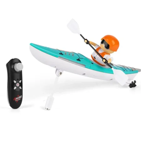 Remote Control Boat for Kids, RC Kayak Boat with LED Lights with Paddle for Lake River Pool and Bathtub -Balance Water Toys for Boys and Girls