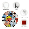 thumbnail image 4 of Picia Funny Cats Pattern Bone China Decorative Plate – Wall Decor with Stand and Adhesive, Elegant Ornament for Living Room, Office, or Entryway-7in, 4 of 6