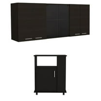 Home Square 2-Piece Set with Lower Microwave Cabinet & 150 Wall Cabinet