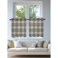 thumbnail image 4 of Buffalo Plaid Tier Curtains 24 Inch Length,Sheer Curtains for Bedroom Living Room Jet Black Gray Farmhouse Gingham Striped Short Kitchen Curtains Drapes for Small Half Window 27.5"x24" 2 Panels, 4 of 7