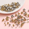thumbnail image 3 of Nvzi 100 cuentas espaciadoras de acero inoxidable, diámetro de 0,16 pulgadas, cuentas espaciadoras circulares huecas doradas, utilizadas para el diseño de pulseras, collares y pendientes DIY., 3 of 5