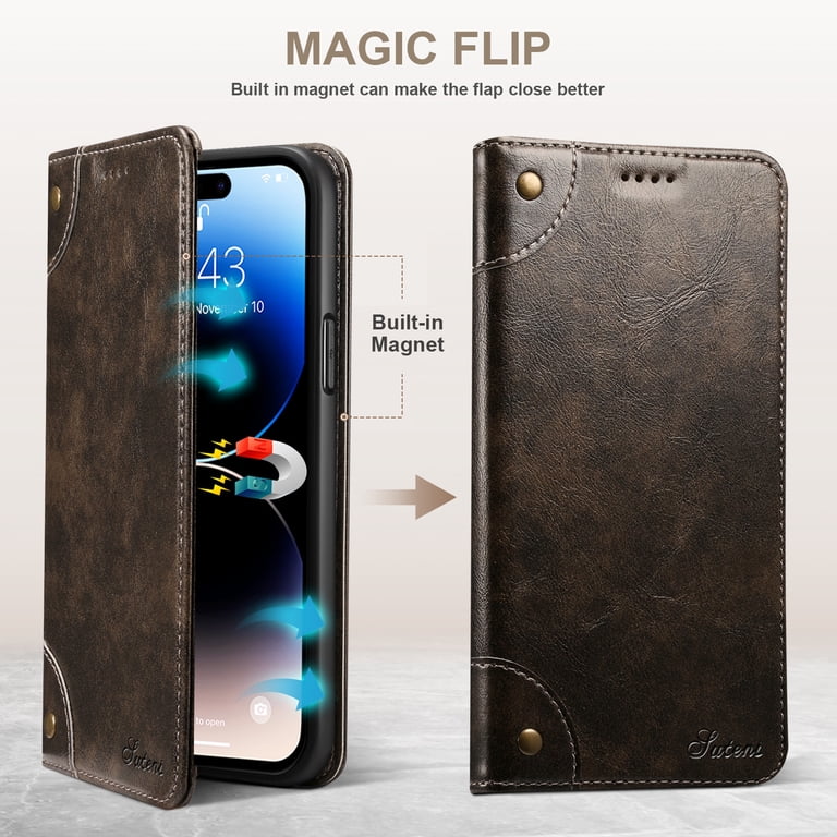iPhone 11 Pro Max Leather Case, iPhone 11 Pro Max Wallet Folio