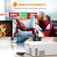 thumbnail image 2 of Jeemak Wifi Movie Projectors Bluetooth Android TV 9.0 Smart Projector, 1080P and 170 inch Display Supported, 6000 Lumens Portable Projector for Home Cinema & Outdoor Theater (No Hdmi Port), 2 of 9