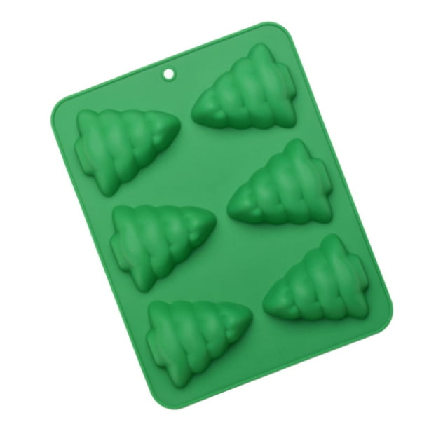 Bewildely 6 rejillas 3D árbol de Navidad molde de silicona molde divertido árbol de Navidad molde de silicona para Mousse pastel Muffin hornear molde de Utensilios de cocina Bewildely HA013043-00