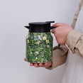 thumbnail image 4 of Natubeau Stainless Steel Hot Drink Insulated Flask, Green 1000ml Vintage Floral Pattern Tea Thermos, Thermal Teapot with Infuser and Lid, Tea Infuser Pot, 4 of 10
