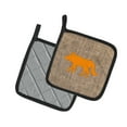 thumbnail image 2 of Carolines Treasures BB1123-BL-OR-PTHD Wolf Faux Burlap and Orange Pair of Pot Holders , 7.5HX7.5W, multicolor, 2 of 3