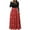 Red, variant on Fesfesfes Women Dress Plus Size Christmas Print Long Sleeve Round-neck Ankle-Length Long Dress Under $10