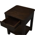 thumbnail image 6 of JERFIT 20 Inch End Table with Drawer, Dark Brown Bedside Table with Bottom Shelf, Handleless Nightstand for Living Room, Bedroom, 6 of 6
