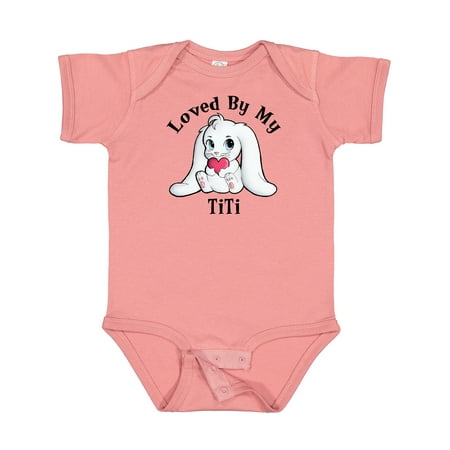 

Inktastic Loved by My TiTi Bunny Rabbit Gift Baby Boy or Baby Girl Bodysuit